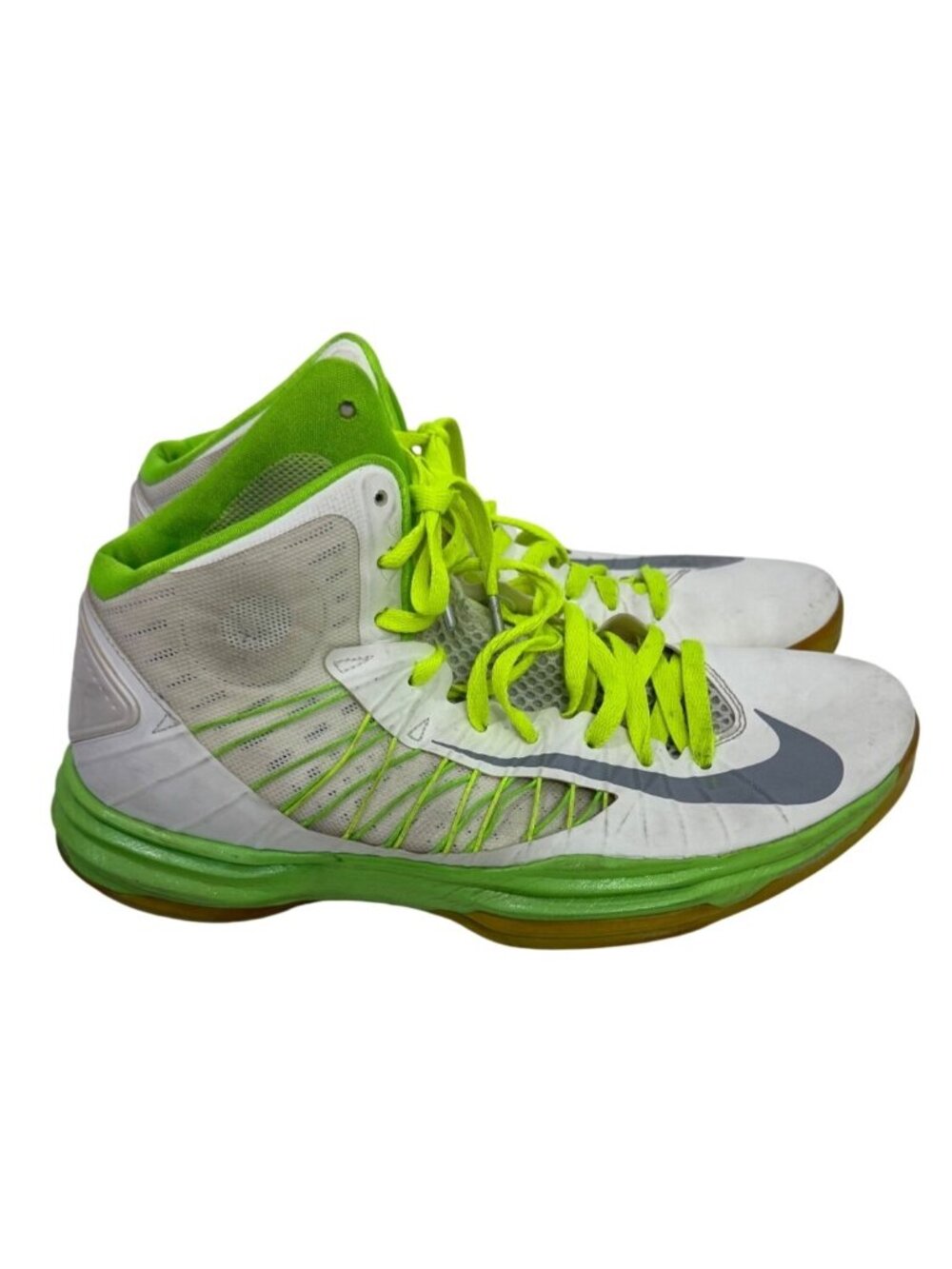 Nike Hyperdunk 2012 White Neon Green Basketball Shoes 524934-106 Mens 10.5